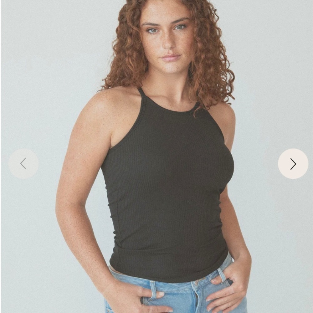 Ribbed High Neck Brami | Black | Small